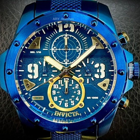 NEW Invicta Coalition Forces 42MM Blue Dial Quartz Blue Bracelet Watch - Picture 2 of 10